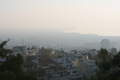Smoky conditions in Thessaloniki (Photo/Arian Saffari)